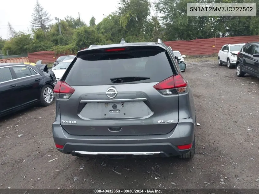 5N1AT2MV7JC727502 2018 Nissan Rogue Sv/Sl