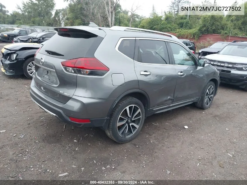 2018 Nissan Rogue Sv/Sl VIN: 5N1AT2MV7JC727502 Lot: 40432353