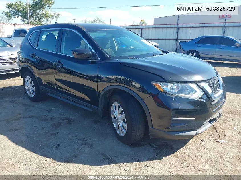 2018 Nissan Rogue S VIN: 5N1AT2MT6JC826729 Lot: 40450456