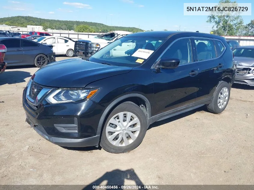 2018 Nissan Rogue S VIN: 5N1AT2MT6JC826729 Lot: 40450456