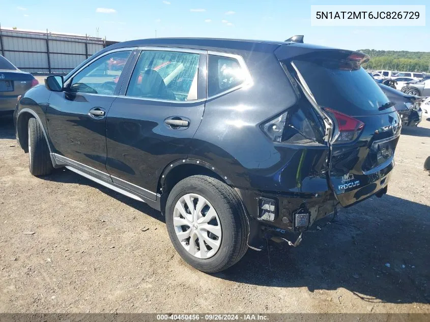 2018 Nissan Rogue S VIN: 5N1AT2MT6JC826729 Lot: 40450456