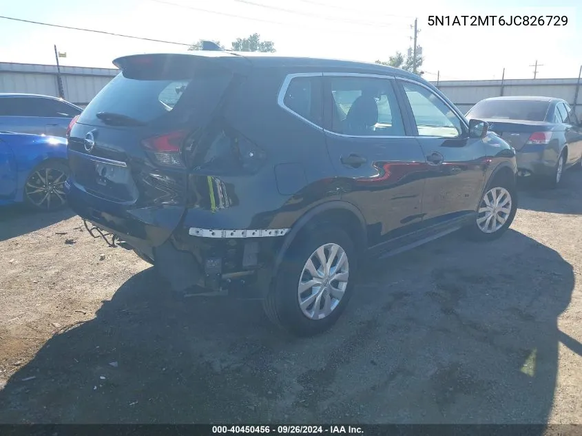 2018 Nissan Rogue S VIN: 5N1AT2MT6JC826729 Lot: 40450456