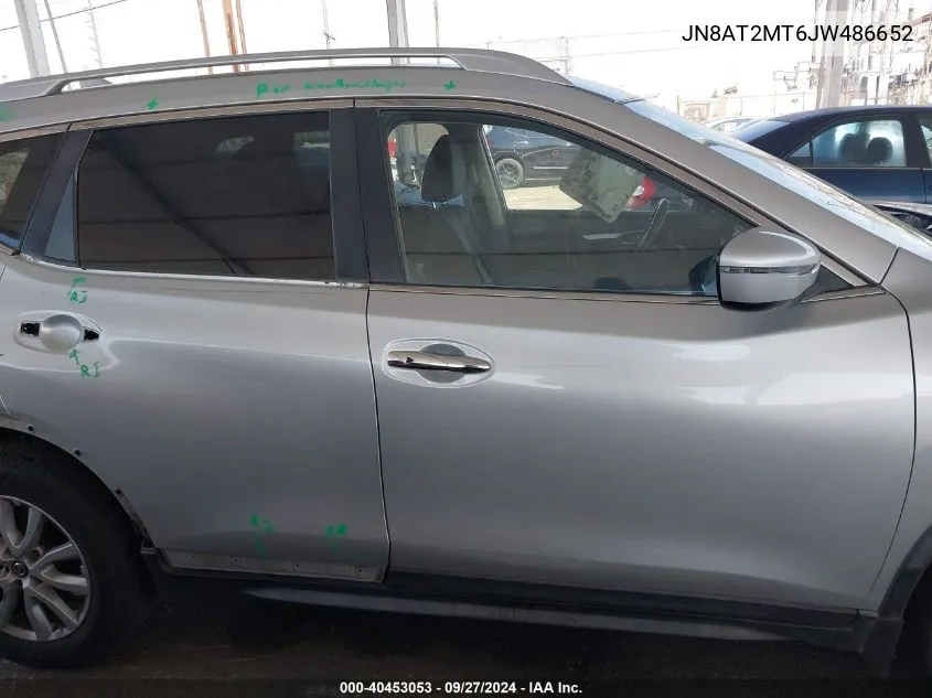 2018 Nissan Rogue Sv VIN: JN8AT2MT6JW486652 Lot: 40453053