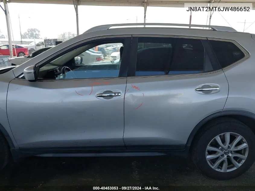 2018 Nissan Rogue Sv VIN: JN8AT2MT6JW486652 Lot: 40453053