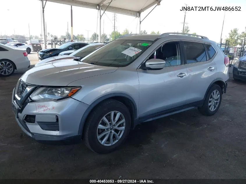 2018 Nissan Rogue Sv VIN: JN8AT2MT6JW486652 Lot: 40453053