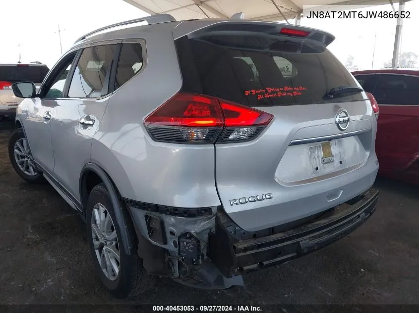 2018 Nissan Rogue Sv VIN: JN8AT2MT6JW486652 Lot: 40453053