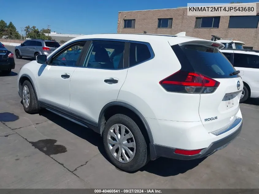 2018 Nissan Rogue S VIN: KNMAT2MT4JP543680 Lot: 40460541