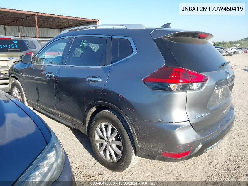 2018 Nissan Rogue Sv VIN: JN8AT2MT7JW450419 Lot: 40470373