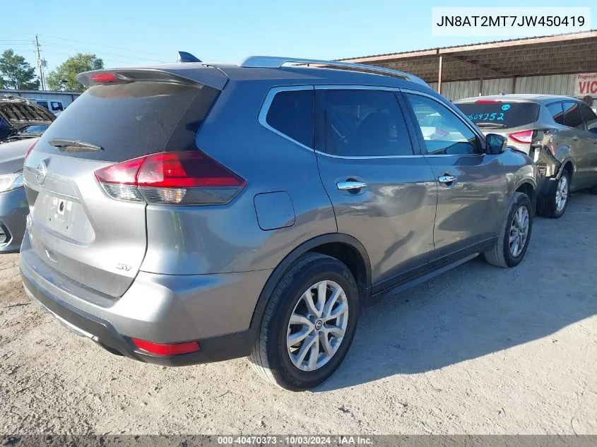 2018 Nissan Rogue Sv VIN: JN8AT2MT7JW450419 Lot: 40470373