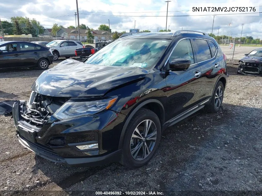 2018 Nissan Rogue Sl VIN: 5N1AT2MV2JC752176 Lot: 40496092