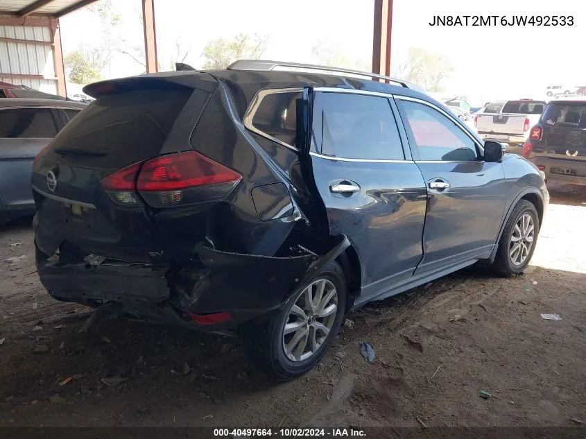 2018 Nissan Rogue Sv VIN: JN8AT2MT6JW492533 Lot: 40497664