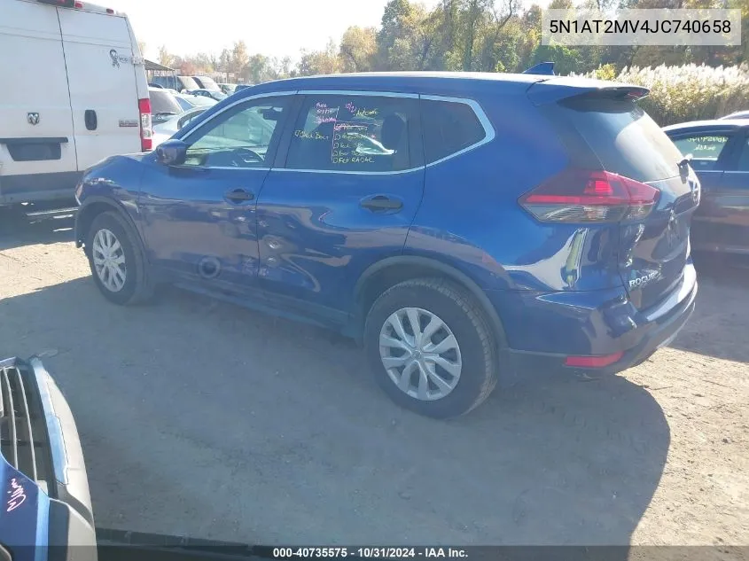 2018 Nissan Rogue S VIN: 5N1AT2MV4JC740658 Lot: 40735575