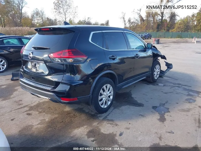 2018 Nissan Rogue S VIN: KNMAT2MV6JP515252 Lot: 40744022