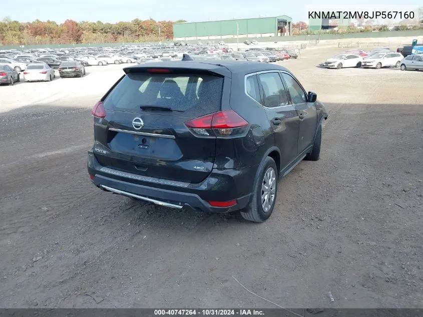 2018 Nissan Rogue S VIN: KNMAT2MV8JP567160 Lot: 40747264