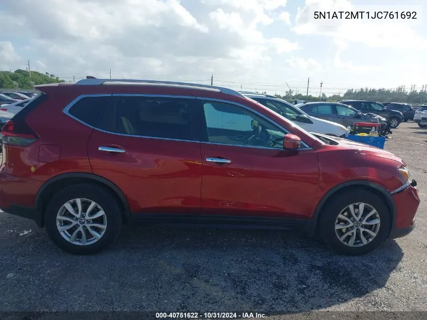 2018 Nissan Rogue Sv VIN: 5N1AT2MT1JC761692 Lot: 40751622