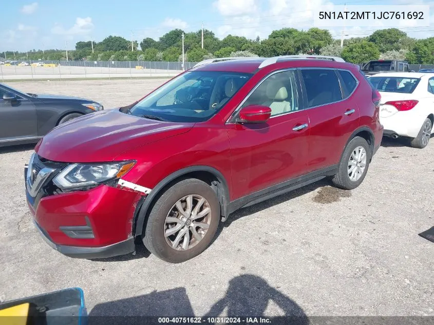 2018 Nissan Rogue Sv VIN: 5N1AT2MT1JC761692 Lot: 40751622