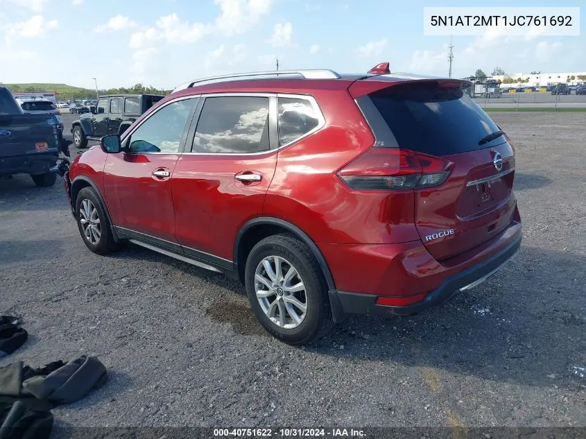 2018 Nissan Rogue Sv VIN: 5N1AT2MT1JC761692 Lot: 40751622