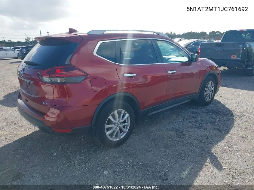 2018 Nissan Rogue Sv VIN: 5N1AT2MT1JC761692 Lot: 40751622