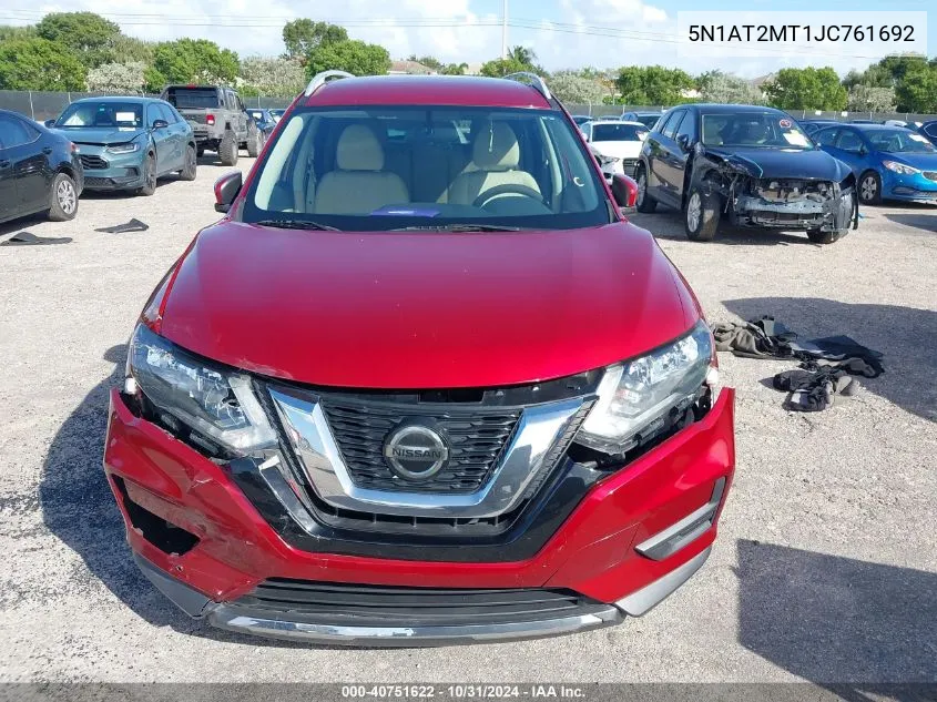 2018 Nissan Rogue Sv VIN: 5N1AT2MT1JC761692 Lot: 40751622