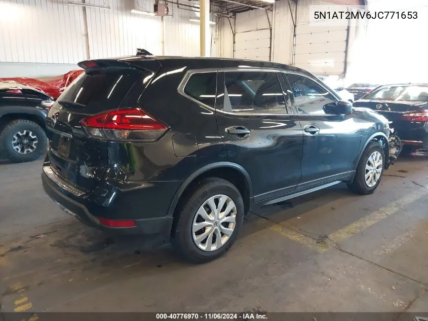 2018 Nissan Rogue S VIN: 5N1AT2MV6JC771653 Lot: 40776970