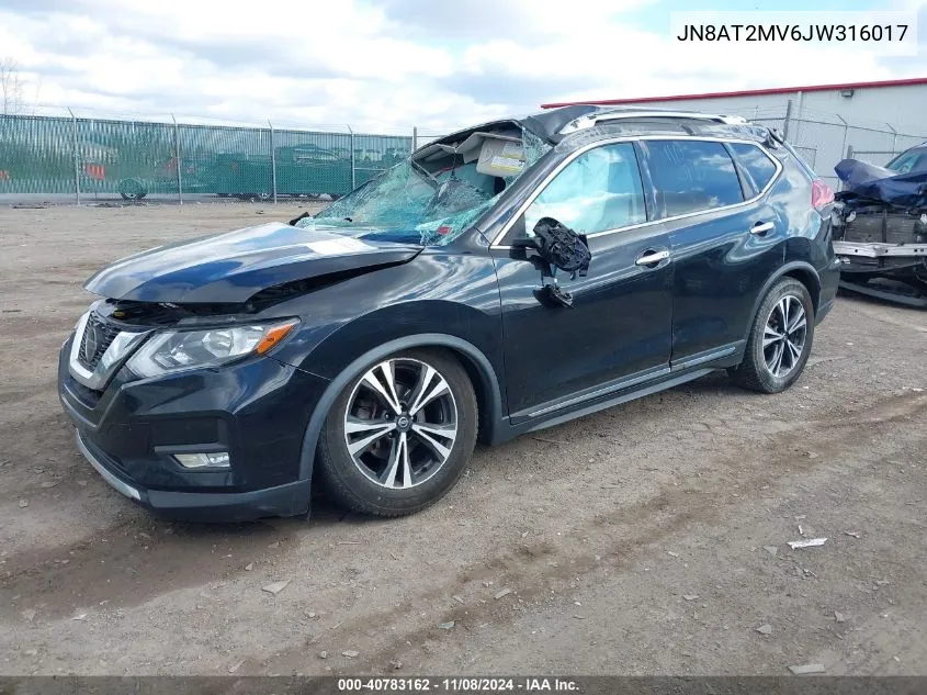 2018 Nissan Rogue Sl VIN: JN8AT2MV6JW316017 Lot: 40783162