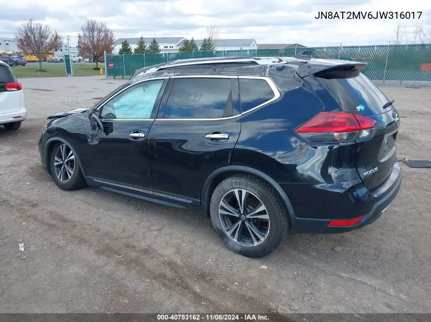 2018 Nissan Rogue Sl VIN: JN8AT2MV6JW316017 Lot: 40783162