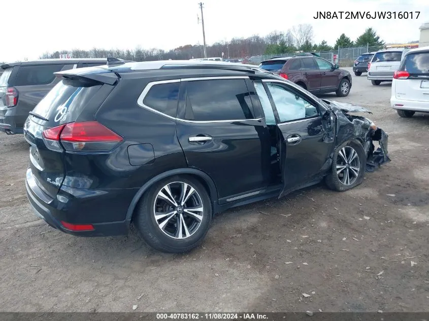 2018 Nissan Rogue Sl VIN: JN8AT2MV6JW316017 Lot: 40783162