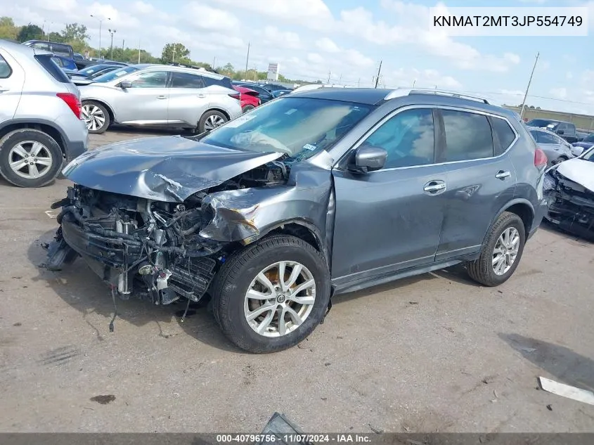 2018 Nissan Rogue Sv VIN: KNMAT2MT3JP554749 Lot: 40796756