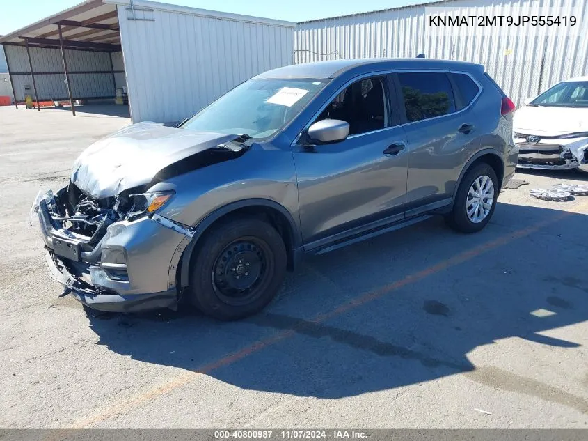 2018 Nissan Rogue S VIN: KNMAT2MT9JP555419 Lot: 40800987