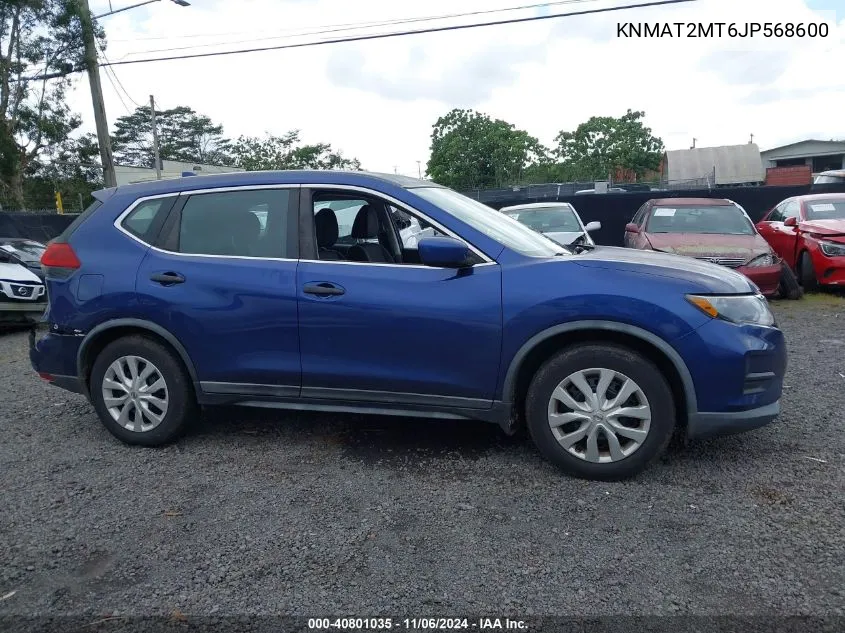 2018 Nissan Rogue S VIN: KNMAT2MT6JP568600 Lot: 40801035