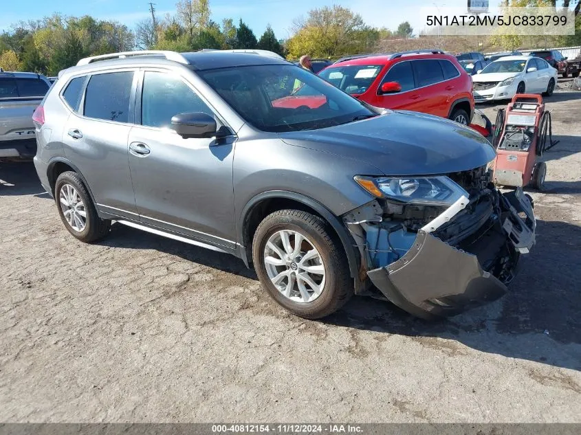 2018 Nissan Rogue Sv VIN: 5N1AT2MV5JC833799 Lot: 40812154