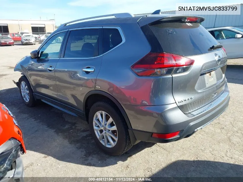 2018 Nissan Rogue Sv VIN: 5N1AT2MV5JC833799 Lot: 40812154