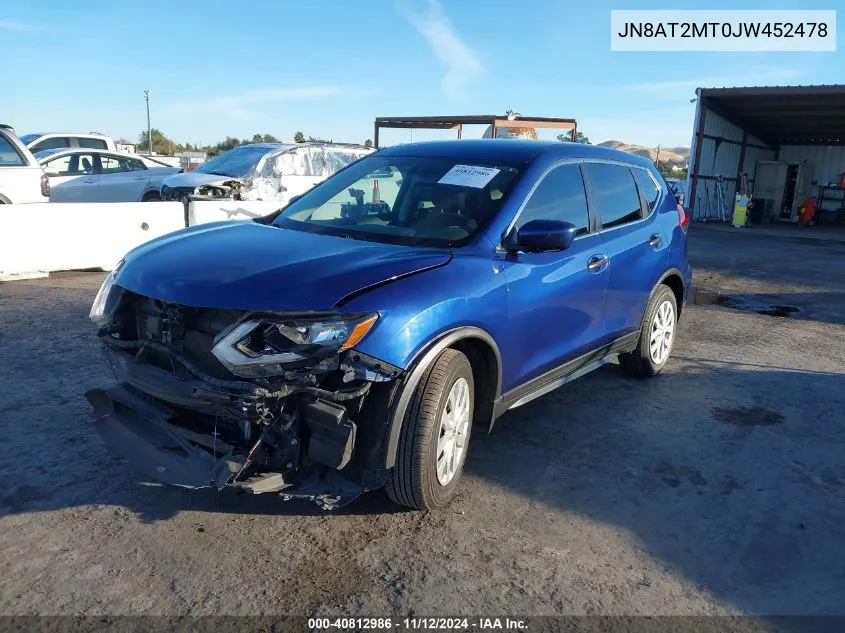 2018 Nissan Rogue S VIN: JN8AT2MT0JW452478 Lot: 40812986