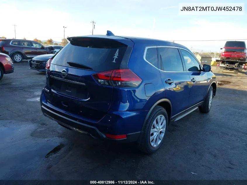 2018 Nissan Rogue S VIN: JN8AT2MT0JW452478 Lot: 40812986