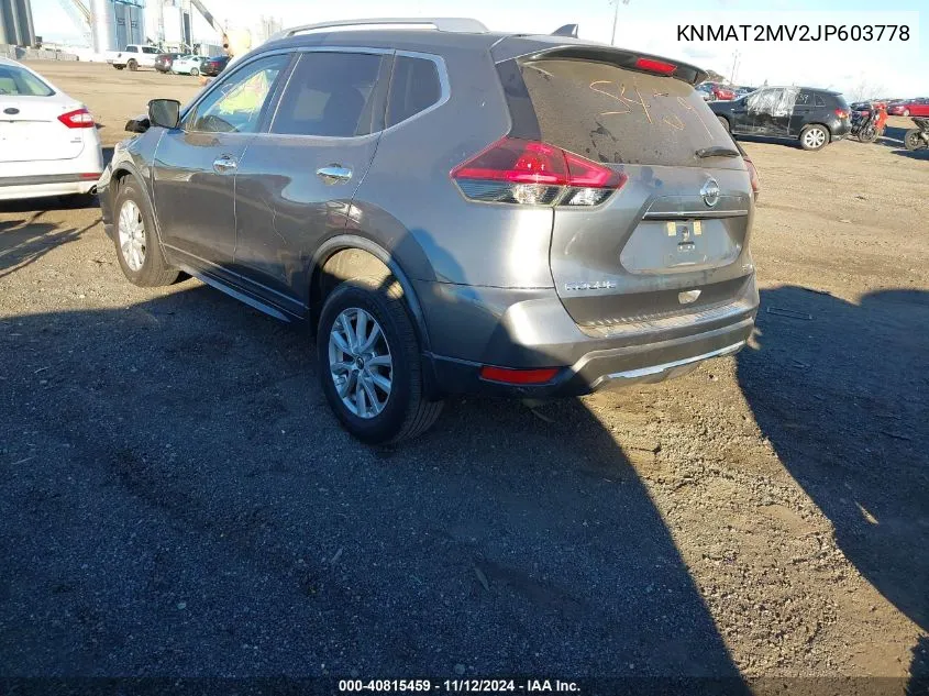 2018 Nissan Rogue Sv VIN: KNMAT2MV2JP603778 Lot: 40815459