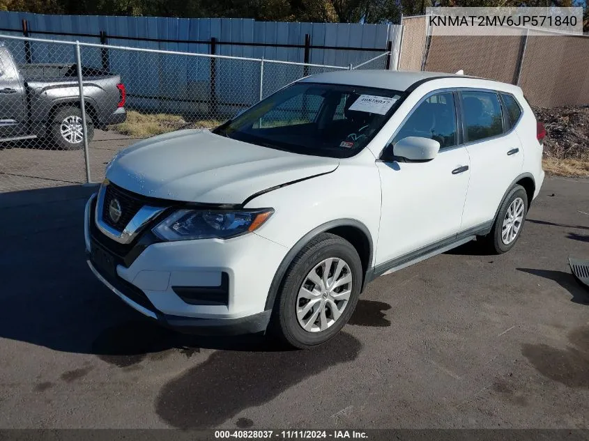 2018 Nissan Rogue S VIN: KNMAT2MV6JP571840 Lot: 40828037