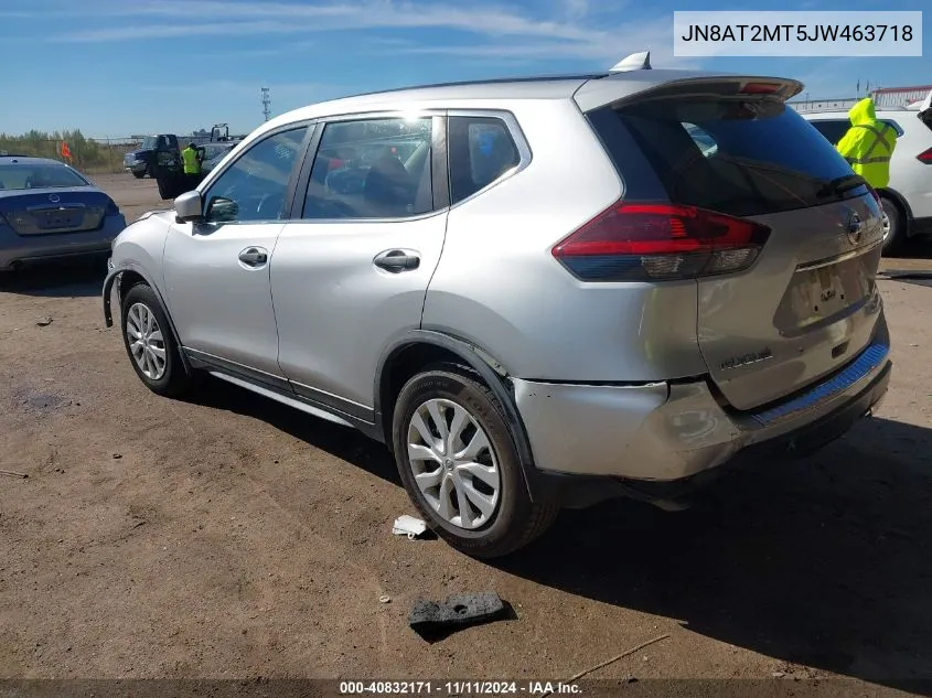 2018 Nissan Rogue S VIN: JN8AT2MT5JW463718 Lot: 40832171