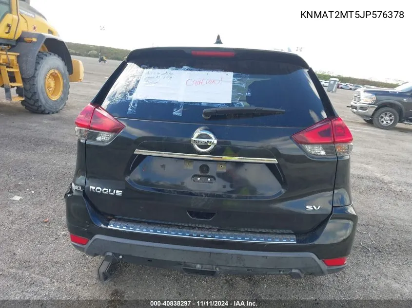 2018 Nissan Rogue Sv VIN: KNMAT2MT5JP576378 Lot: 40838297