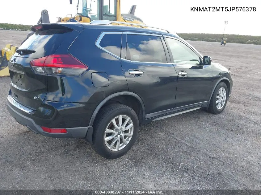 2018 Nissan Rogue Sv VIN: KNMAT2MT5JP576378 Lot: 40838297