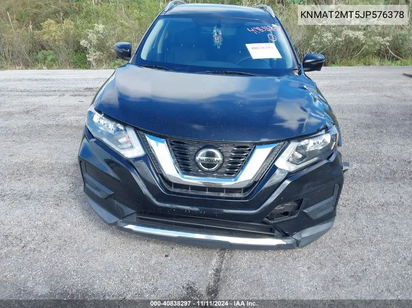 2018 Nissan Rogue Sv VIN: KNMAT2MT5JP576378 Lot: 40838297