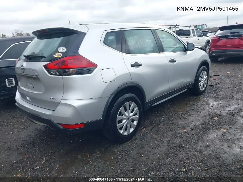 2018 Nissan Rogue S VIN: KNMAT2MV5JP501455 Lot: 40847166