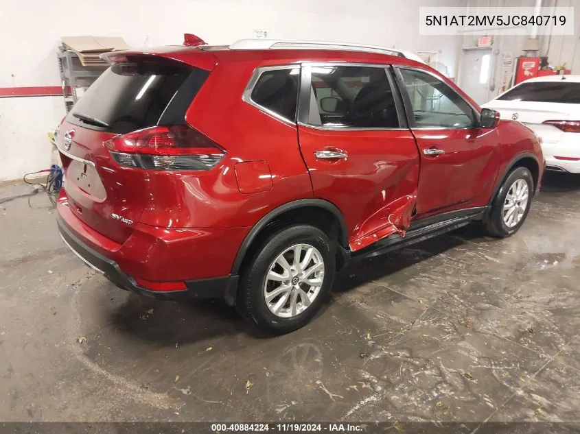 2018 Nissan Rogue Sv VIN: 5N1AT2MV5JC840719 Lot: 40884224