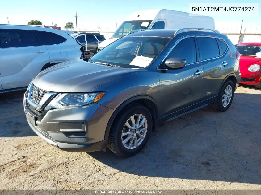 2018 Nissan Rogue Sv VIN: 5N1AT2MT4JC774274 Lot: 40903738