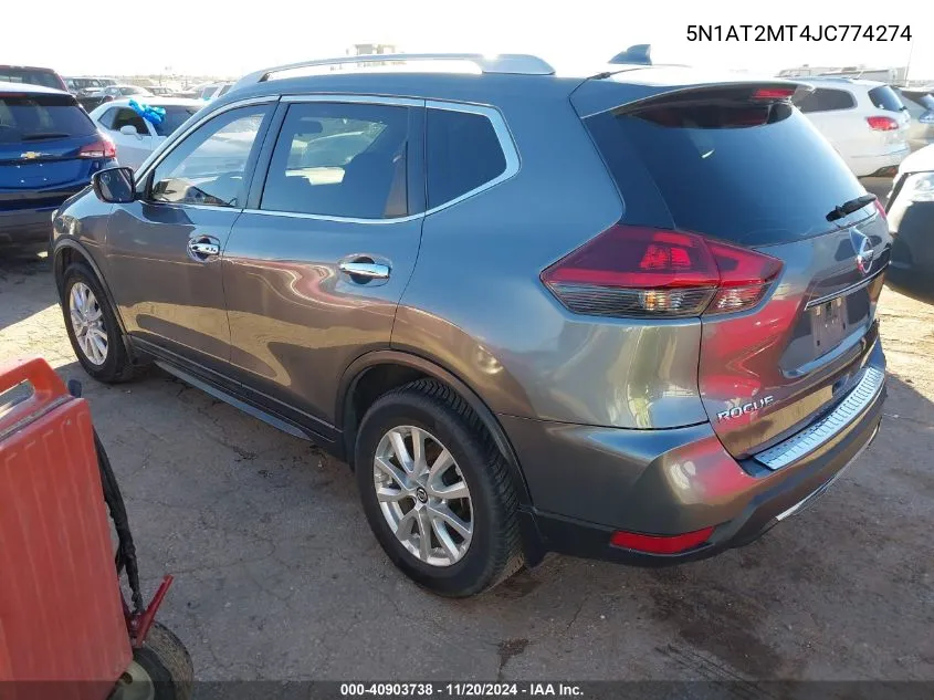 2018 Nissan Rogue Sv VIN: 5N1AT2MT4JC774274 Lot: 40903738