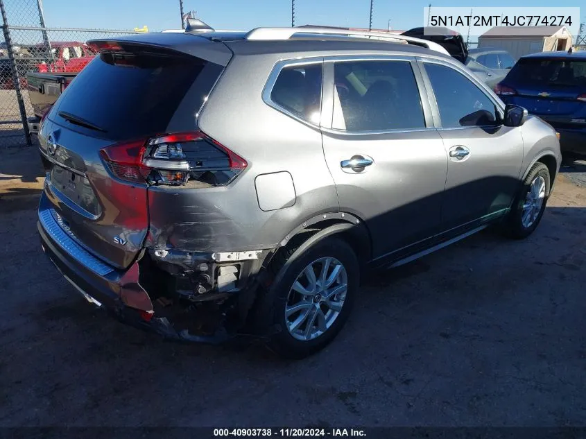 2018 Nissan Rogue Sv VIN: 5N1AT2MT4JC774274 Lot: 40903738