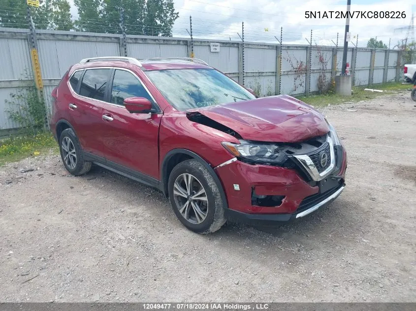 2019 Nissan Rogue S/Sl/Sv VIN: 5N1AT2MV7KC808226 Lot: 12049477