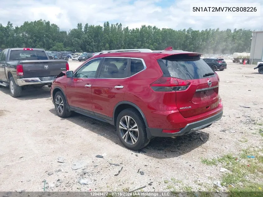 2019 Nissan Rogue S/Sl/Sv VIN: 5N1AT2MV7KC808226 Lot: 12049477