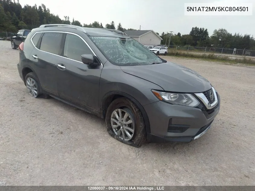 2019 Nissan Rogue VIN: 5N1AT2MV5KC804501 Lot: 12080037