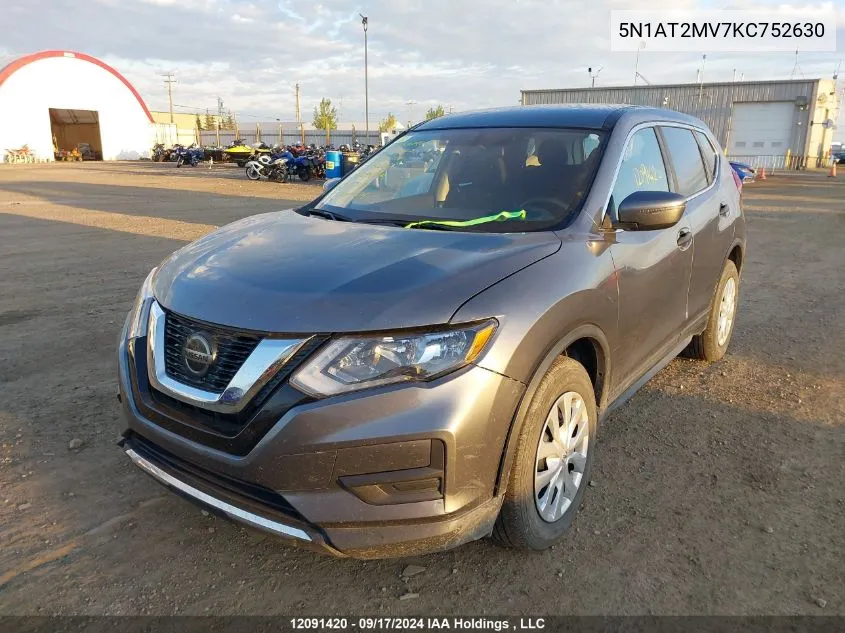 2019 Nissan Rogue VIN: 5N1AT2MV7KC752630 Lot: 12091420