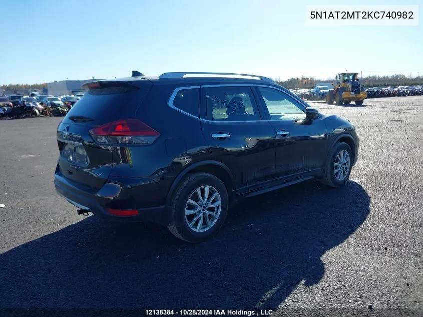 2019 Nissan Rogue VIN: 5N1AT2MT2KC740982 Lot: 12138384